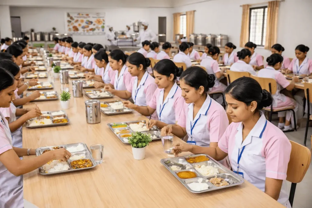 Dining hall for nursing students at Chandana College