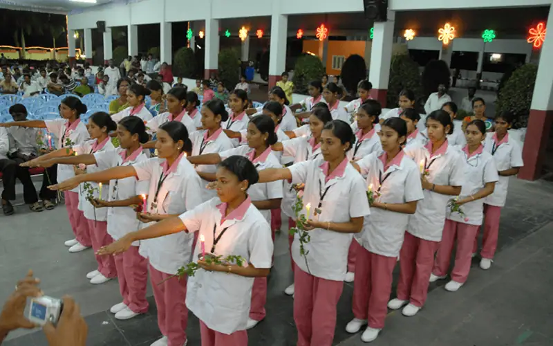 Students of Chandana College of Nursing taking professional pledge