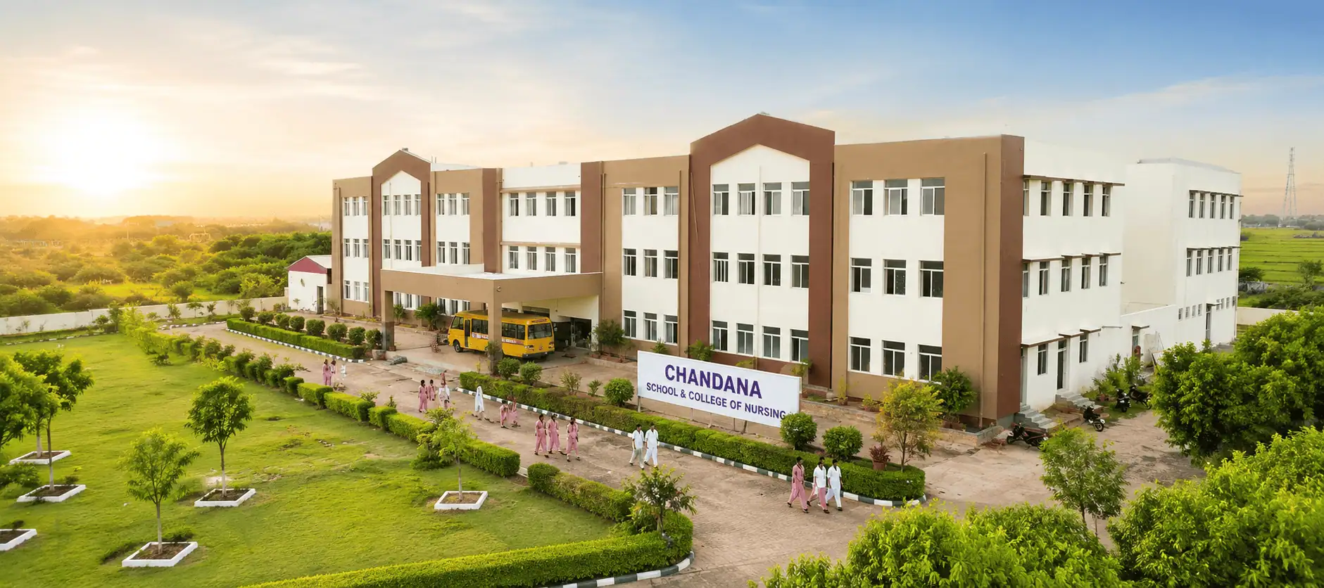Chandana School and College of Nursing campus building in Suryapet Telangana for BSc Nursing and GNM admission